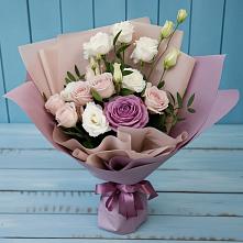 Букет цветов из:  Розы и Лизиантусы в Совхозном Краснодарский край