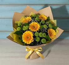 Букет цветов из:  Герберы и Хризантемы в Совхозном Краснодарский край