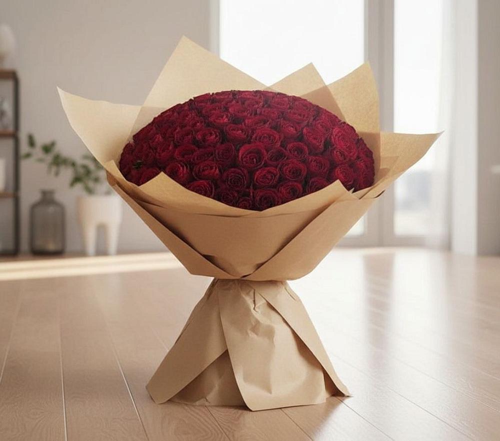 Букет 101 Красная роза в Совхозном Краснодарский край