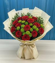 Букет цветов из:  Розы и Хризантемы #REPLACE_PRED# Совхозном Краснодарский край
